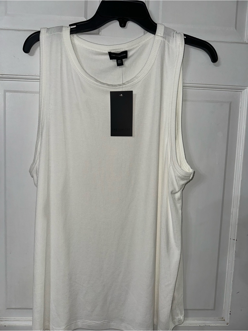 The Limited White Ribbed Tank Top